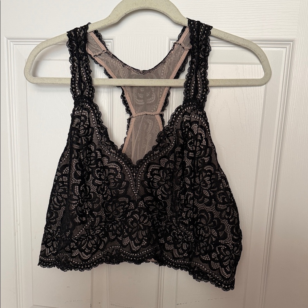 Lace Racerback Bralette - Black